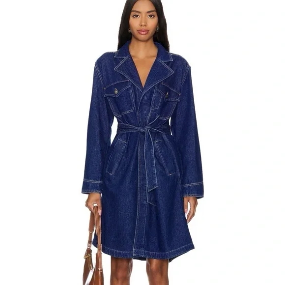 Favorite Daughter Boulevard Denim Trench Coat - Picture 3 of 11